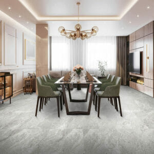 Brescia Grey 11x22 Dining Room Install room scene
