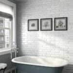 Carrara Glossy 3x12 Metro Beveled Bathroom Install