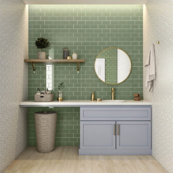Color Collection Olive and Rockart Carrara Metal Mosaic Bathroom Wall