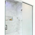 Eterno Carrara 13x26 Porcelain floor and wall tile install 1