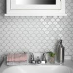 Expressions Scallop White Glass Mosaic Install 1