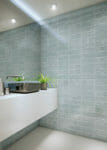 Maiolica Aqua 4x10 Wall Bathroom Install 002