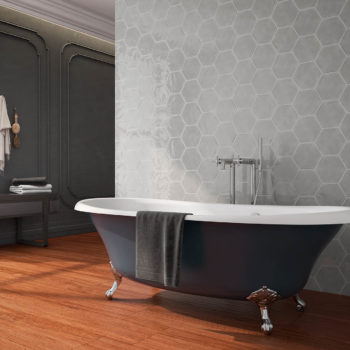 Maiolica Hexagon Tender Gray Bathroom Wall