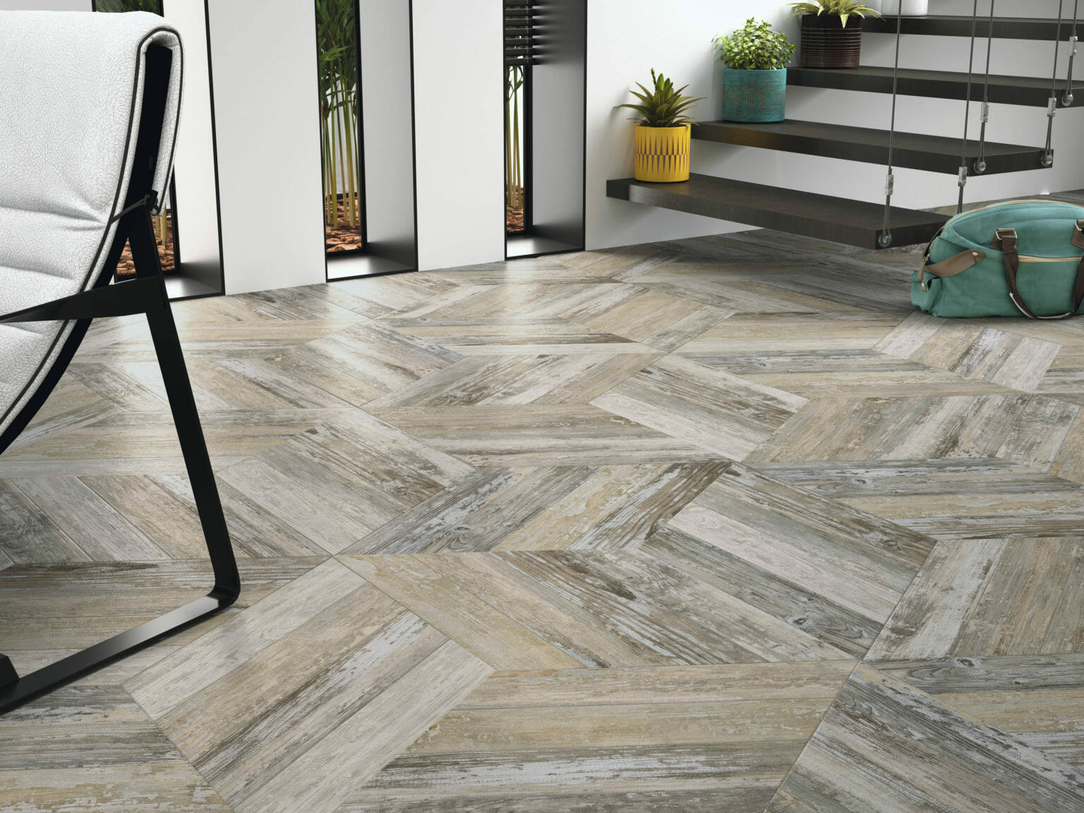 Portobello Chevron Close Out Design Tiles by Zumpano