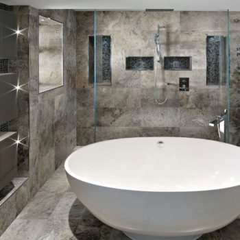 Silver Ash Travertine Bathroom
