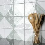 Triangle Rustique Glossy Sage 6x6 Ceramic Wall Tile install