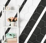 blanco and nero peak hexagon porcelain floor and wall tile install